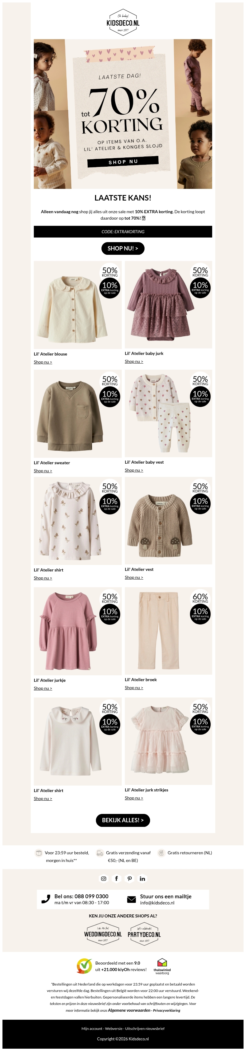 Laatste kans - tot 70% korting op Lil' Atelier & Konges Slojd! ⏰ Laatste kans - tot 70% korting op Lil' Atelier & Konges Slojd! ⏰