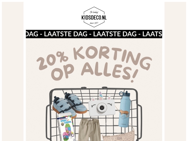 Laatste kans > 20% korting op ALLES! 😱