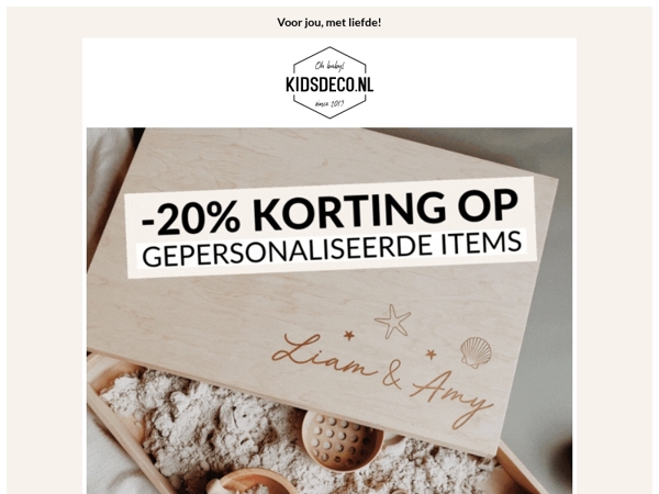 -20% korting op gepersonaliseerde items! 🤩