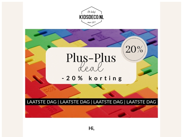 LAATSTE KANS ⏰ 20% korting op Plus-Plus verloopt bijna..
