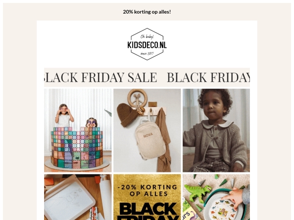 🛍️ Black Friday! NU 20% korting op alles, !