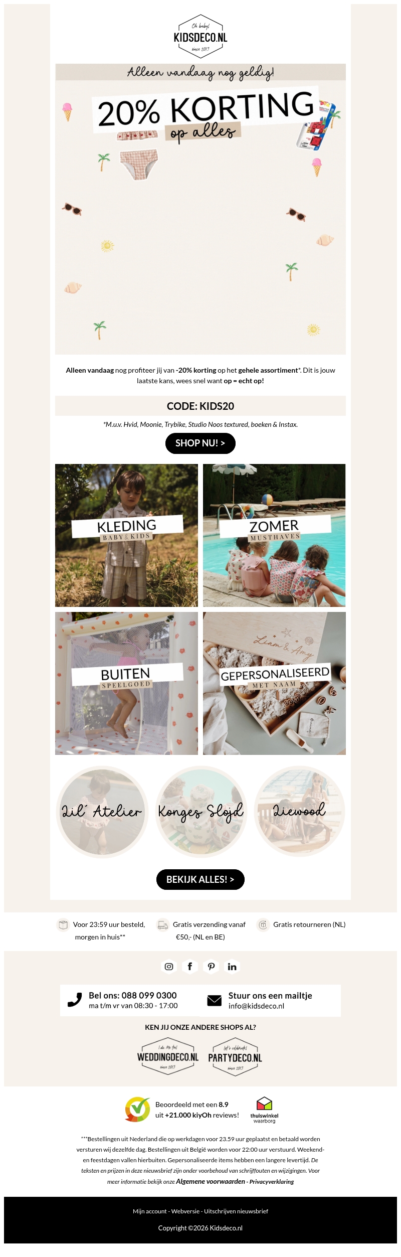 Laatste kans > 20% korting op ALLES! 😱 Laatste kans > 20% korting op ALLES! 😱