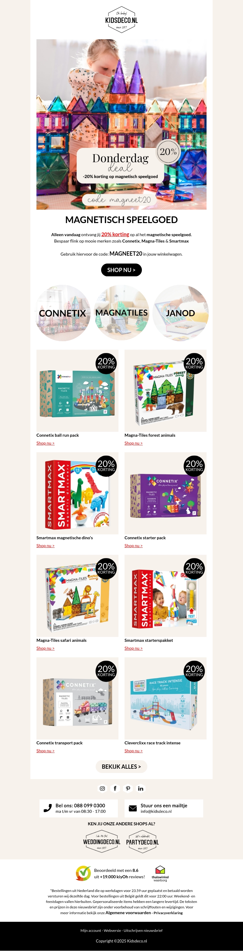 20% KORTING op magnetisch speelgoed! 🔥 20% KORTING op magnetisch speelgoed! 🔥