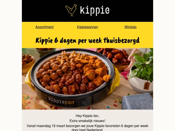 Kippie breidt bezorging uit naar 6 dagen per week 🍗