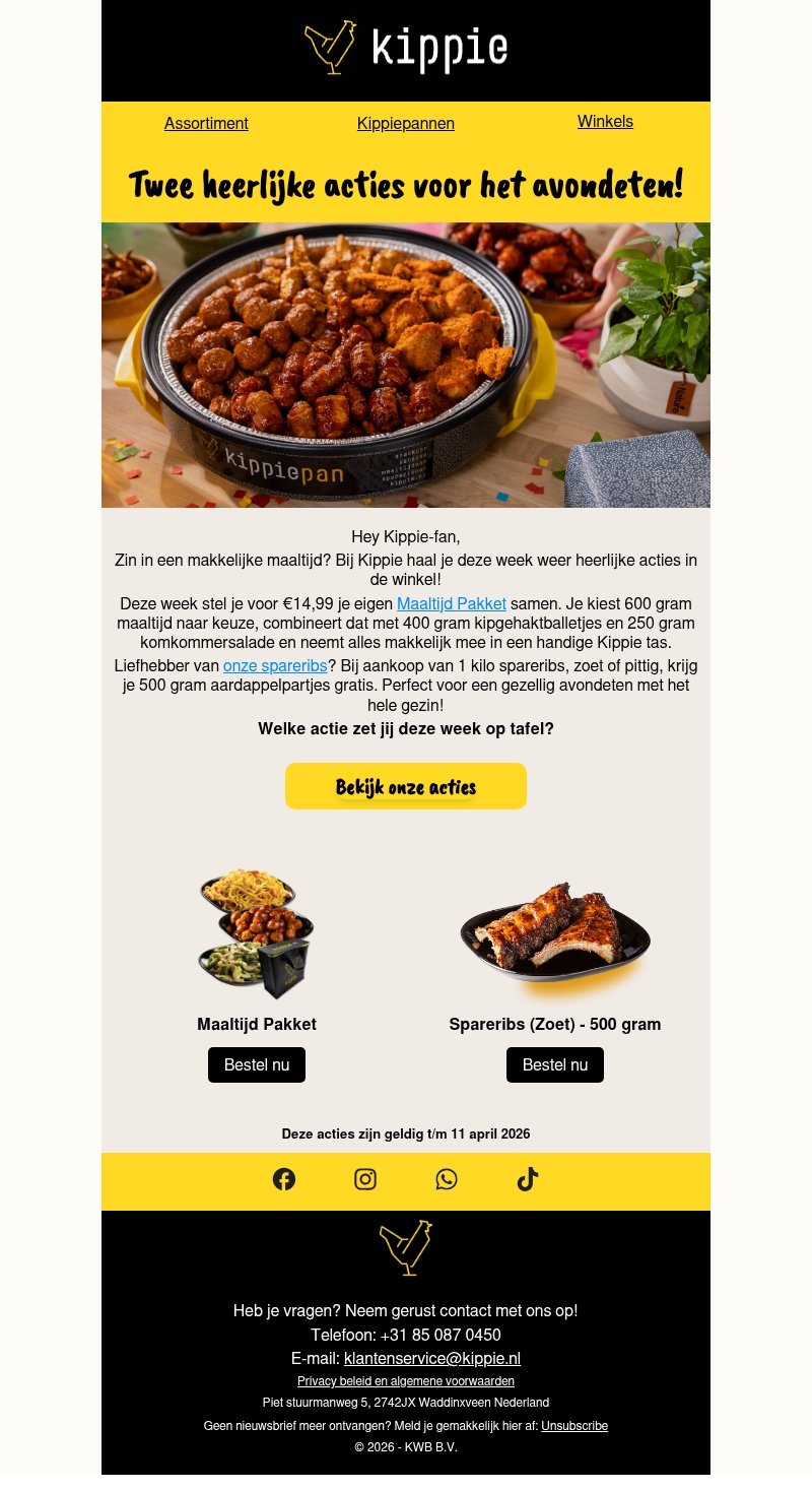 Twee lekkere acties deze week bij Kippie 🍗 Twee lekkere acties deze week bij Kippie 🍗