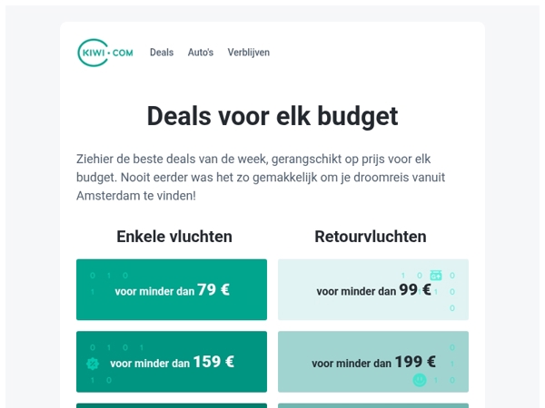 Waar kun je naartoe voor minder dan 79 €?