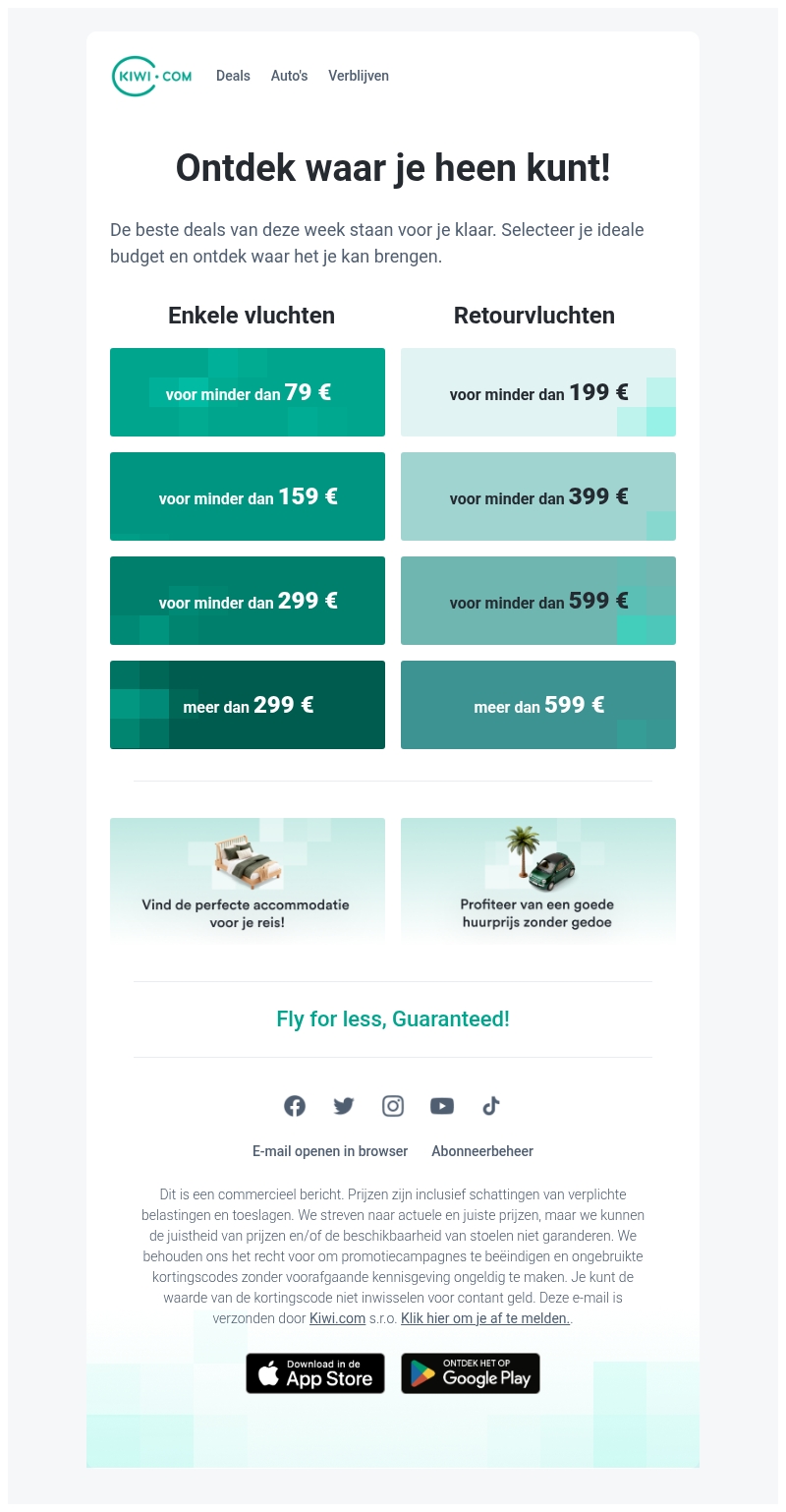 Wij houden voor jou ticketprijzen vanuit Amsterdam in de gaten! Vandaag zijn ze minder dan 79 € Wij houden voor jou ticketprijzen vanuit Amsterdam in de gaten! Vandaag zijn ze minder dan 79 €