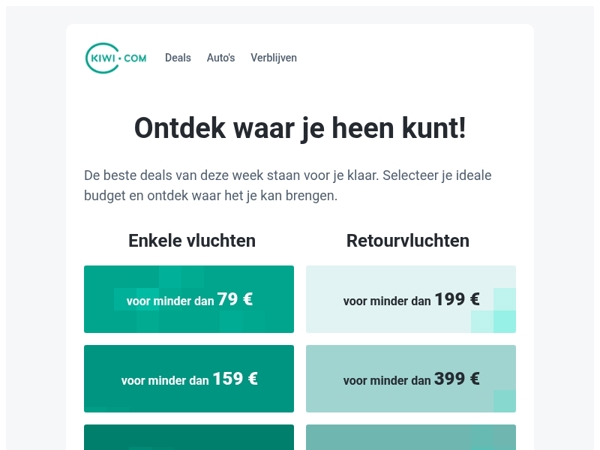 Wij houden voor jou ticketprijzen vanuit Amsterdam in de gaten! Vandaag zijn ze minder dan 79 €
