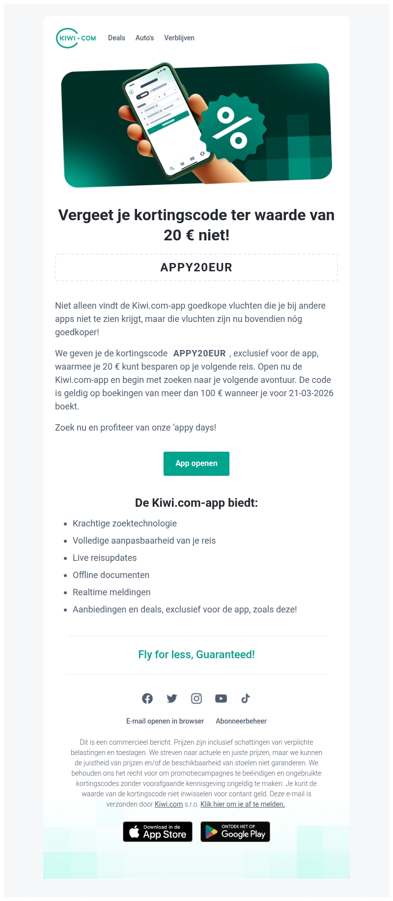 20 € korting: Laat deze 'appy days niet voorbijgaan! 20 € korting: Laat deze 'appy days niet voorbijgaan!