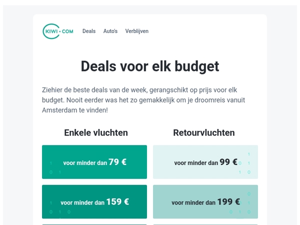 Waar kun je naartoe voor minder dan 79 €?
