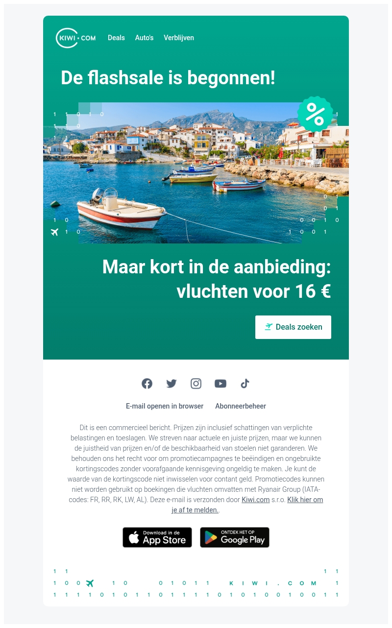 Maar kort in de aanbieding: vluchten voor 16 € Maar kort in de aanbieding: vluchten voor 16 €