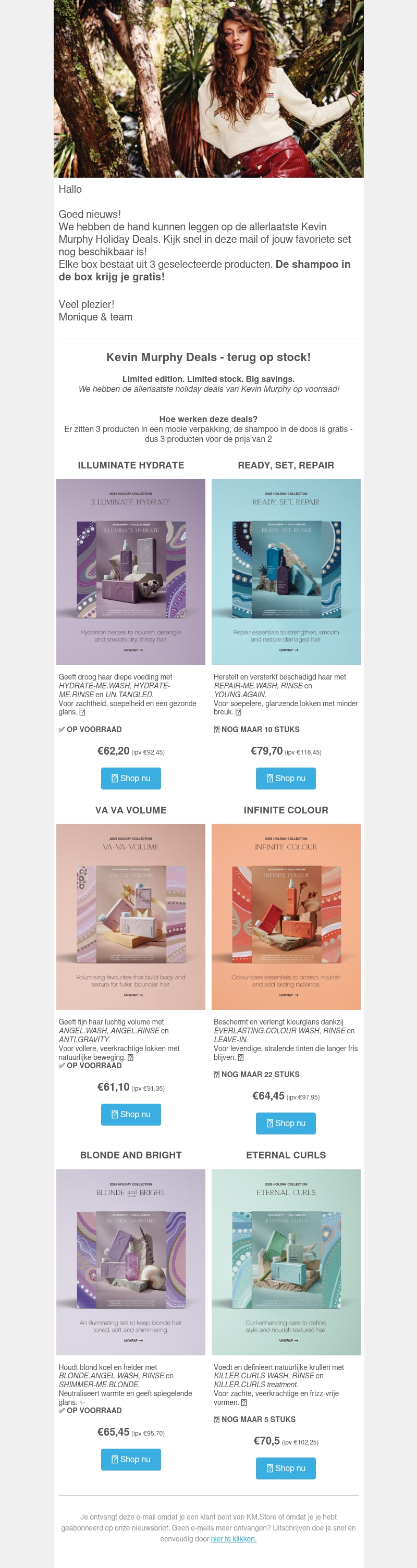 π Kevin Murphy Deals Terug op Voorraad! π Kevin Murphy Deals Terug op Voorraad!