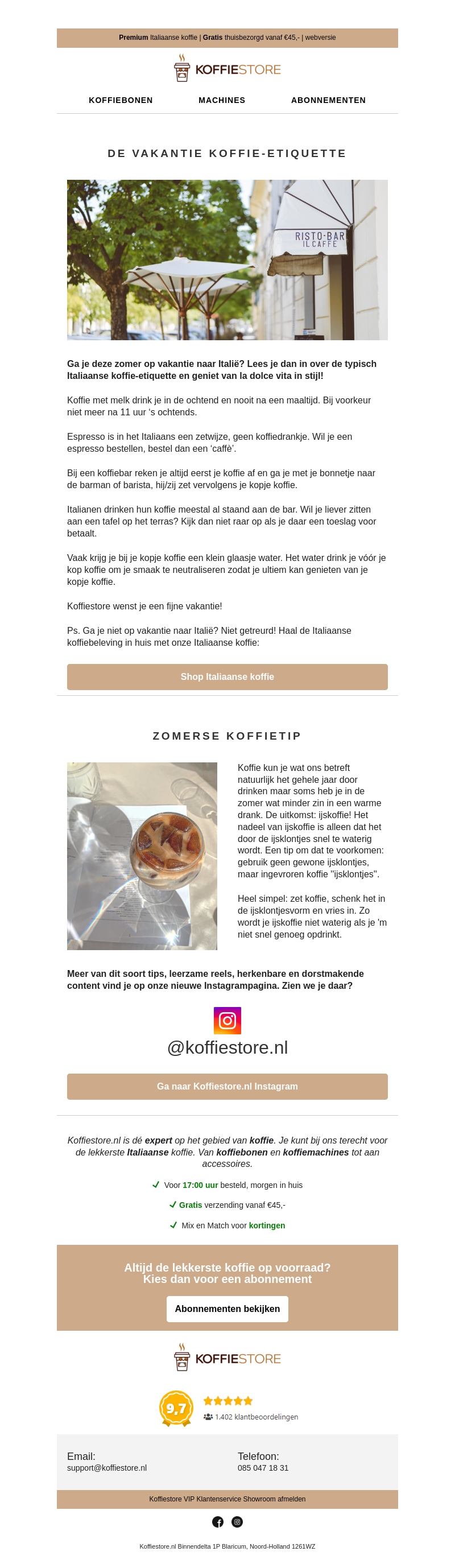 Vakantie koffie-etiquette 🇮🇹☕ Vakantie koffie-etiquette 🇮🇹☕