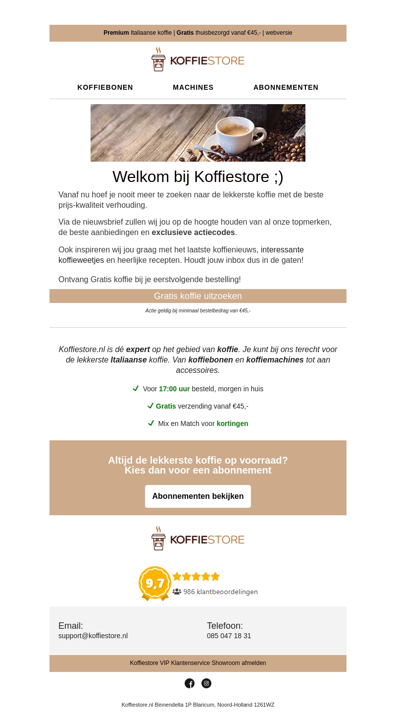 Welkom bij Koffiestore ☕️ Welkom bij Koffiestore ☕️
