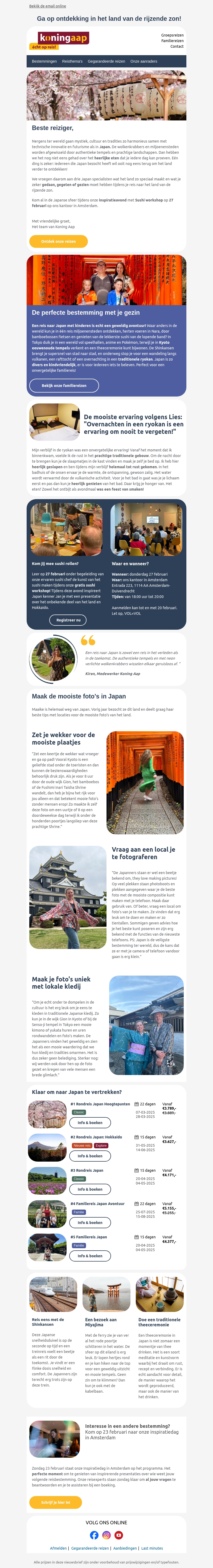 Ga op ontdekking in het land van de rijzende zon! Ga op ontdekking in het land van de rijzende zon!