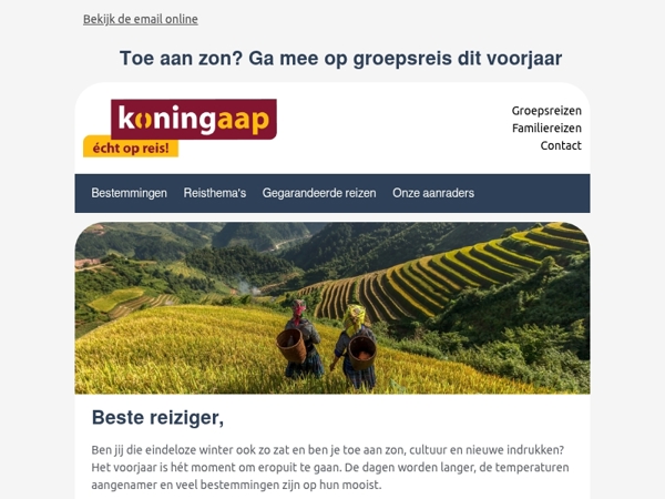 Toe aan zon? Ga mee op groepsreis dit voorjaar