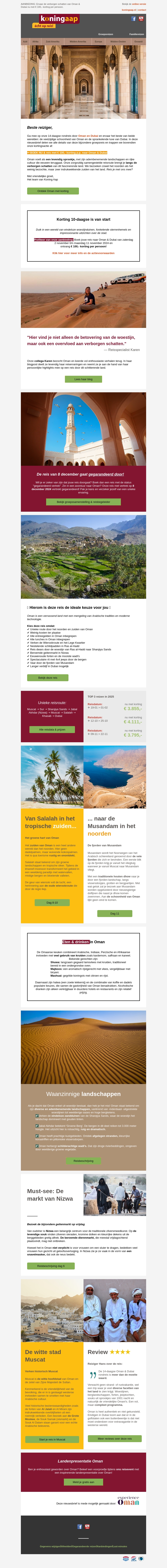 Oman & Dubai: Nú € 100,- korting per persoon Oman & Dubai: Nú € 100,- korting per persoon