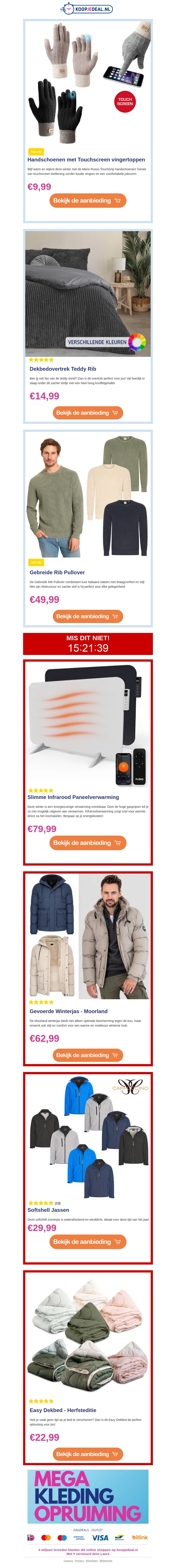 ⚠ ACTIE: Handschoenen €9,99 | Dekbedovertrek Teddy Rib €14,99 💤 | Gebreide Rib Pullover €49,99🔥 ⚠ ACTIE: Handschoenen €9,99 | Dekbedovertrek Teddy Rib €14,99 💤 | Gebreide Rib Pullover €49,99🔥