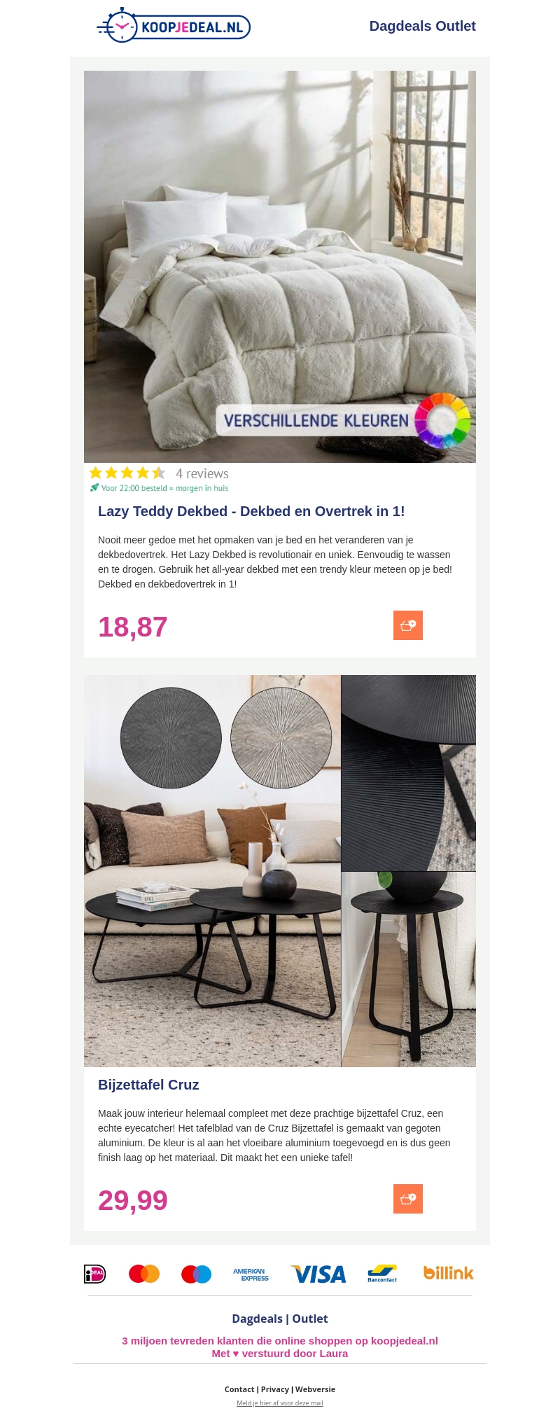 π¨ Bijzettafel Cruz tegen inkoopprijs | Teddy Lazy Dekbed π€ π¨ Bijzettafel Cruz tegen inkoopprijs | Teddy Lazy Dekbed π€