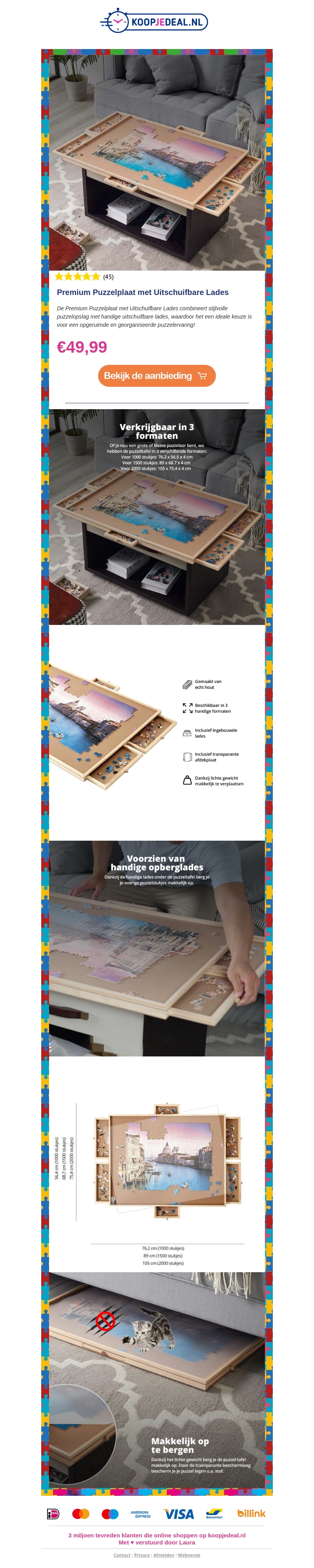 🧩 Premium Puzzelplaat met Uitschuifbare Lades 🧩 🧩 Premium Puzzelplaat met Uitschuifbare Lades 🧩