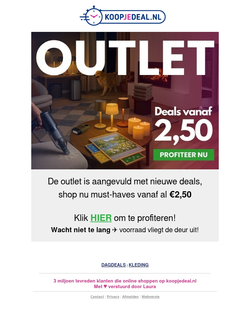 Outlet = Aangevuld met Nieuwe Deals ๐ Outlet = Aangevuld met Nieuwe Deals ๐