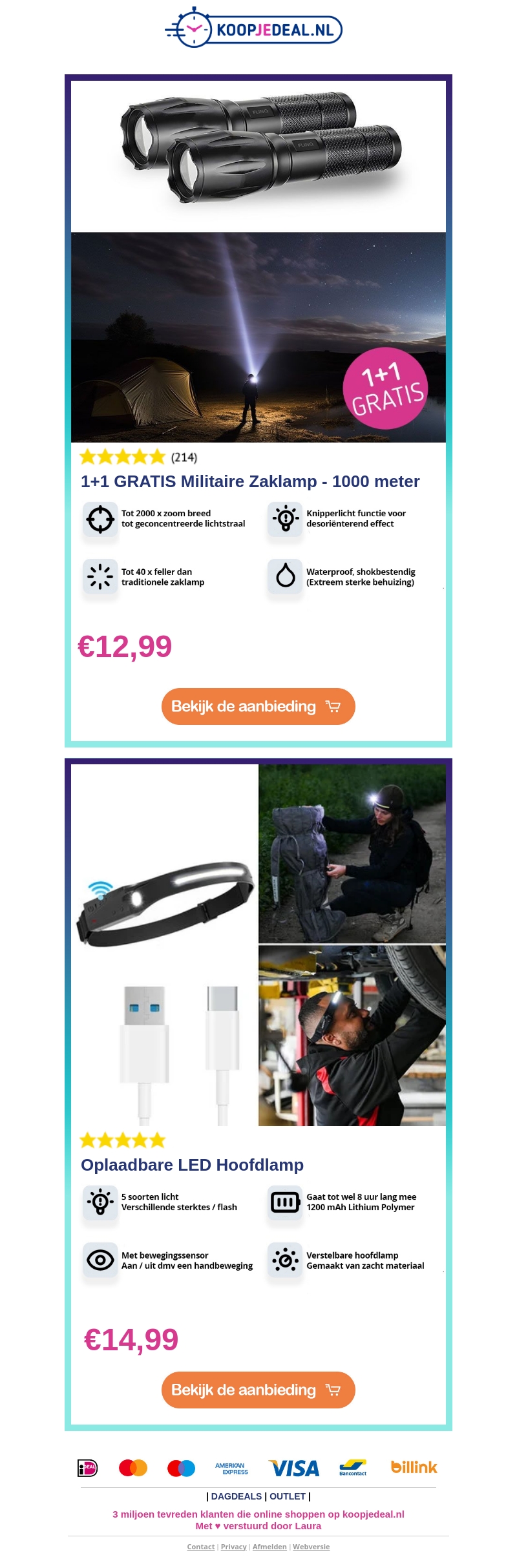 1+1 GRATIS: Militaire Zaklamp - 1000 meter 🔦 1+1 GRATIS: Militaire Zaklamp - 1000 meter 🔦