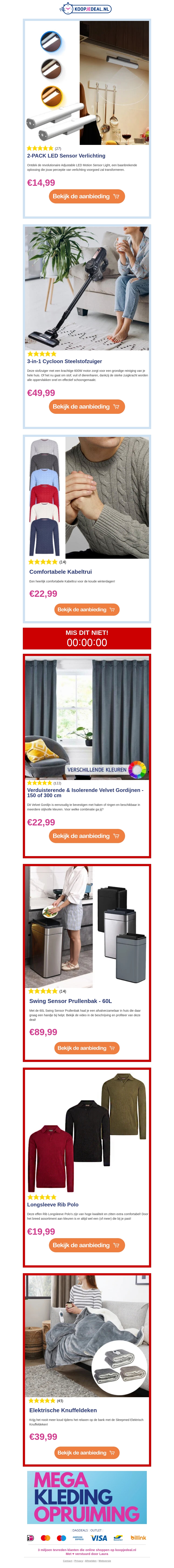 2-PACK LED Verlichting €14,99💡|3-in-1 Steelstofzuiger €49,99 🧽|Comfortabele Kabeltrui €22,99💫 2-PACK LED Verlichting €14,99💡|3-in-1 Steelstofzuiger €49,99 🧽|Comfortabele Kabeltrui €22,99💫