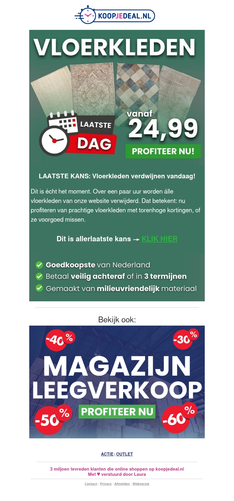 Vloerkleden Verdwijnen Vandaag! Vloerkleden Verdwijnen Vandaag!
