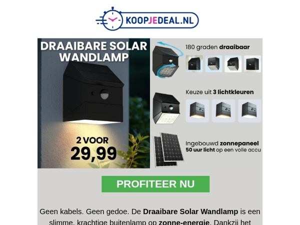 2 Solar Wandlampen voor 29,99 🤯