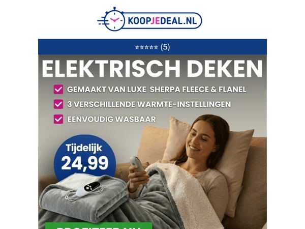 Elektrisch Warmte Deken nu 24,99 🌡️