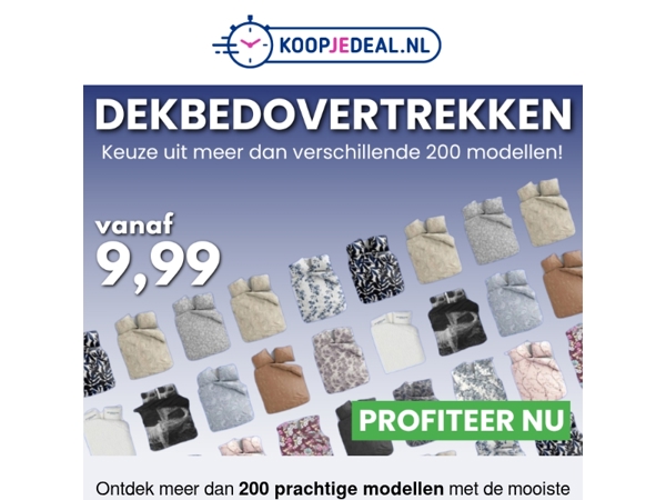 Dekbedovertrekken voor 9,99 🤯 OP=OP