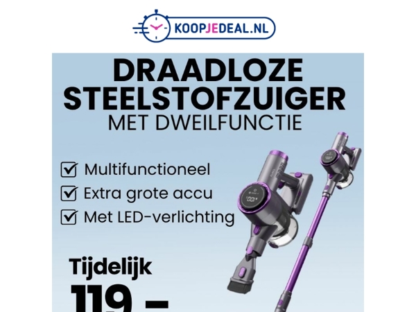 Stofzuiger & Dweil in één nu 119!