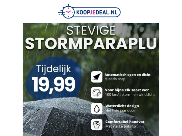 Stevige Stormparaplu met Extra Korting☔