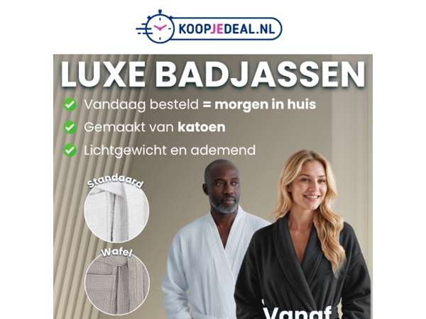 Luxe Katoenen Badjassen nu 24,99 🛁