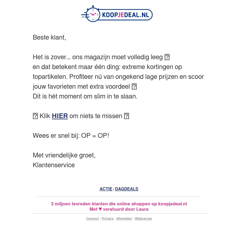 Onze geheime leegverkoop is live π€« Onze geheime leegverkoop is live π€«