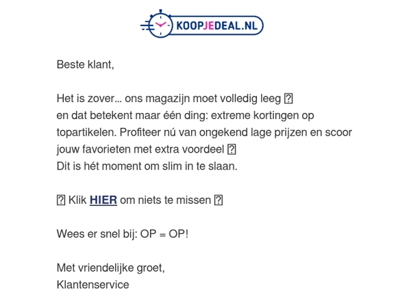 Onze geheime leegverkoop is live 🤫