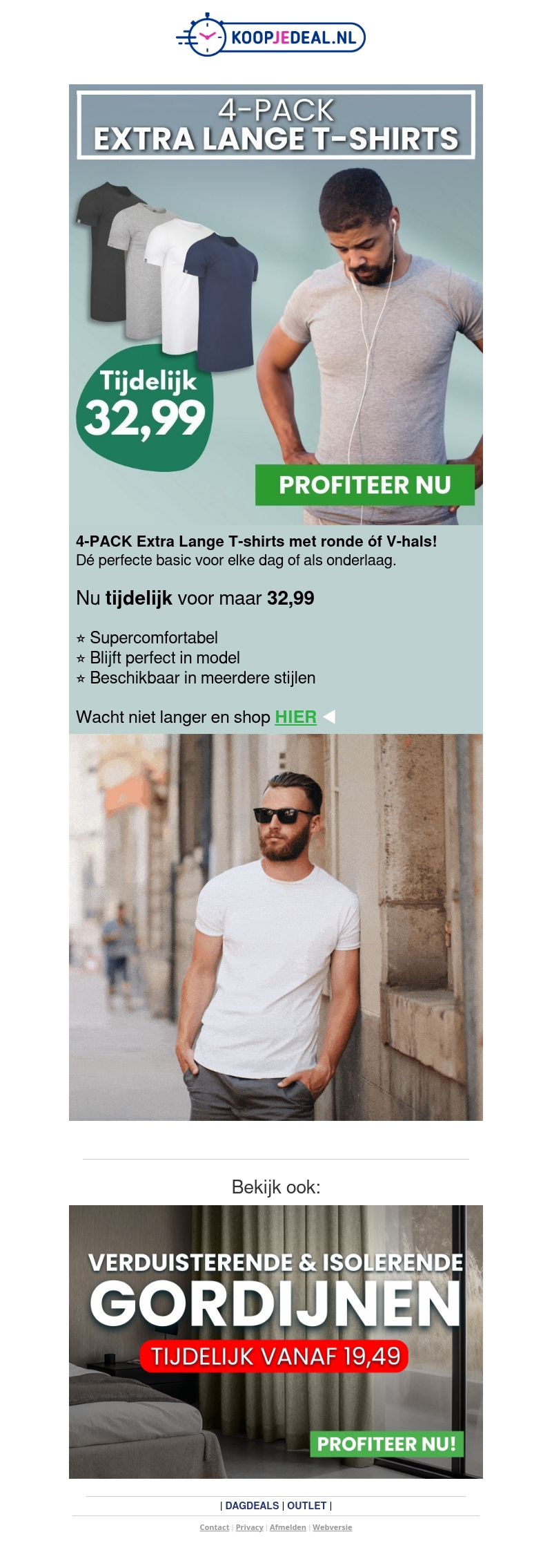 4 Extra Lange T-Shirts voor 32,99❗ 4 Extra Lange T-Shirts voor 32,99❗