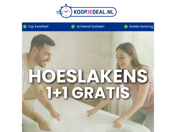 Hoeslakens 1+1 GRATIS 🚨 OP=OP