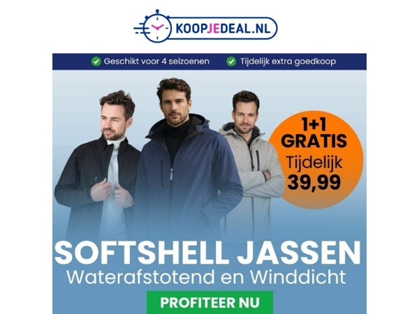 2 Softshell Jassen nu 39,99 🚨