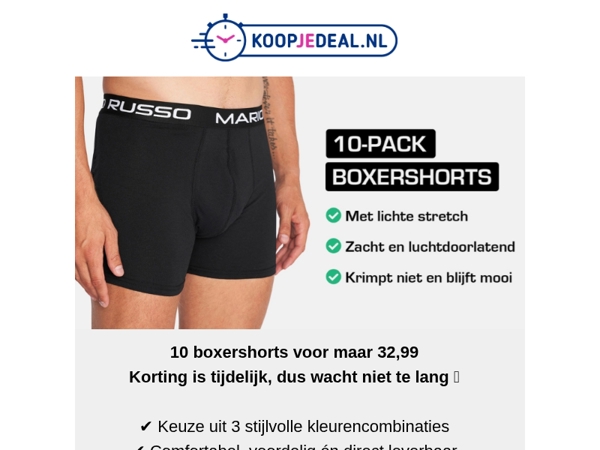 10 Boxershorts voor 32,99 💥