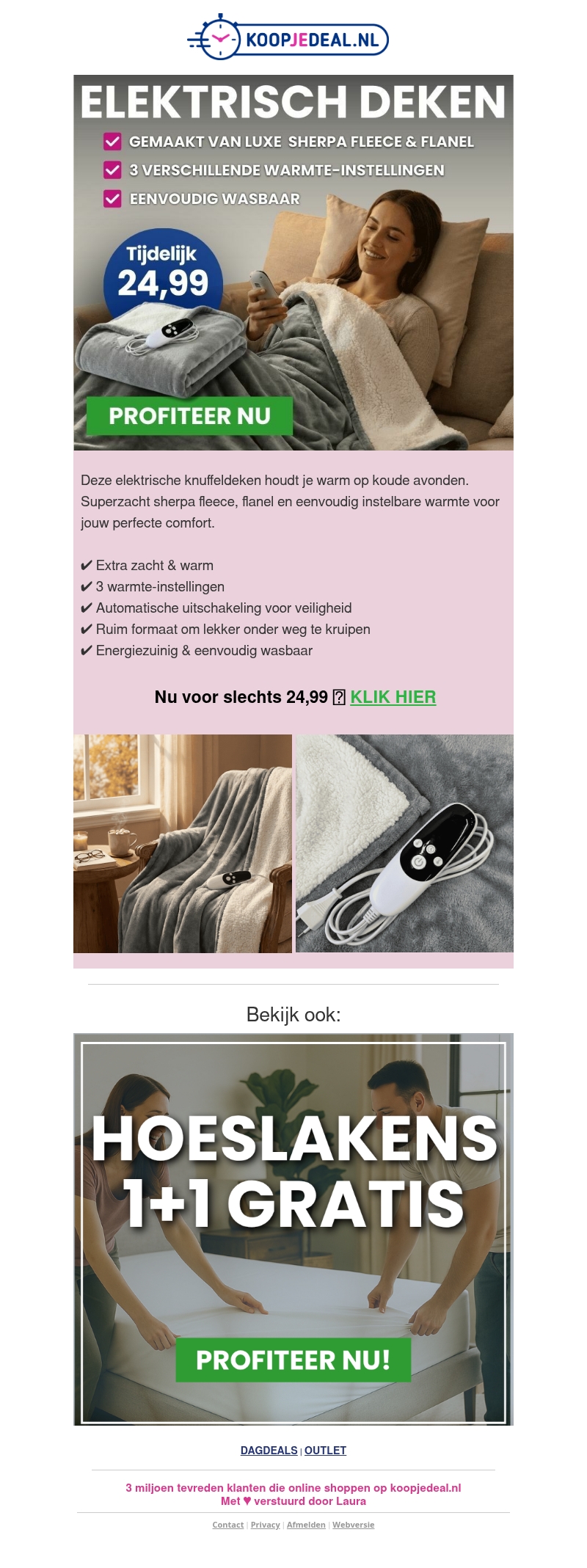 Nieuw: Elektrisch Deken nu 24,99 ๐ฅ Nieuw: Elektrisch Deken nu 24,99 ๐ฅ