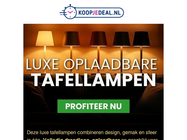 Oplaadbare Tafellampen nu 24,99 💡