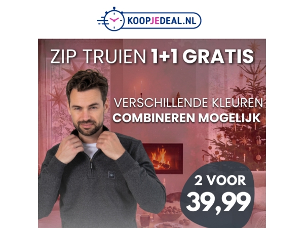 Nieuw: 2 Zip Truien voor 39,99 ⚠️