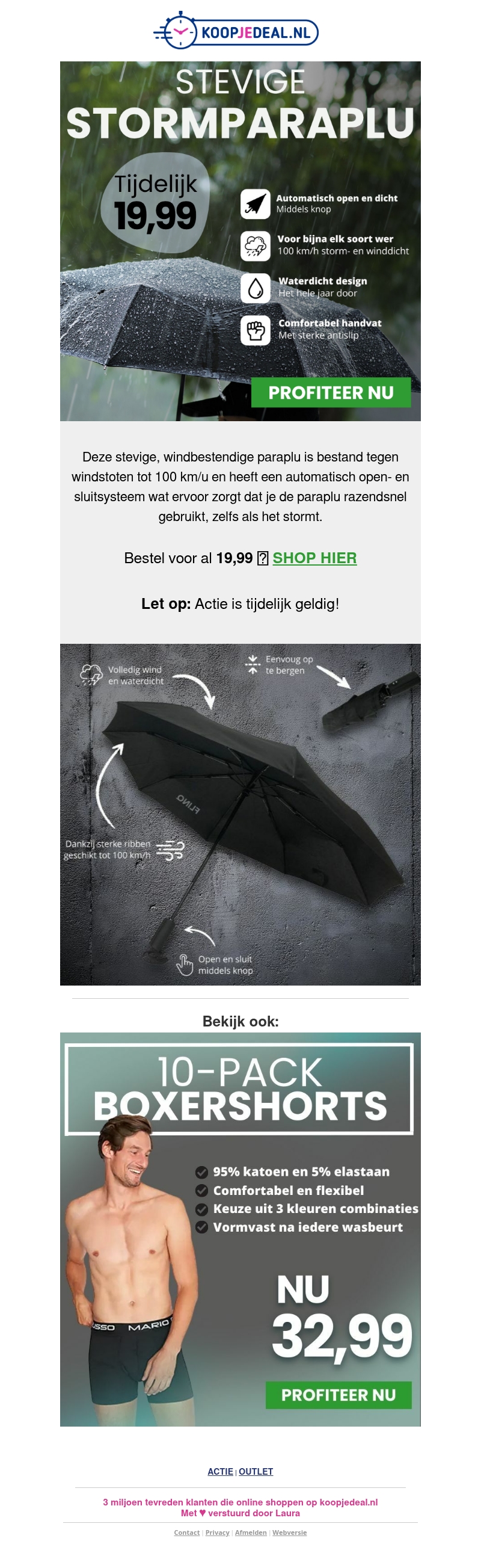 Stevige Stormparaplu nu 19,99 ☔ Stevige Stormparaplu nu 19,99 ☔