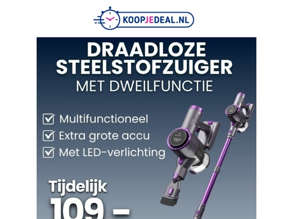 Steelstofzuiger + Dweilfunctie 109,- 😱
