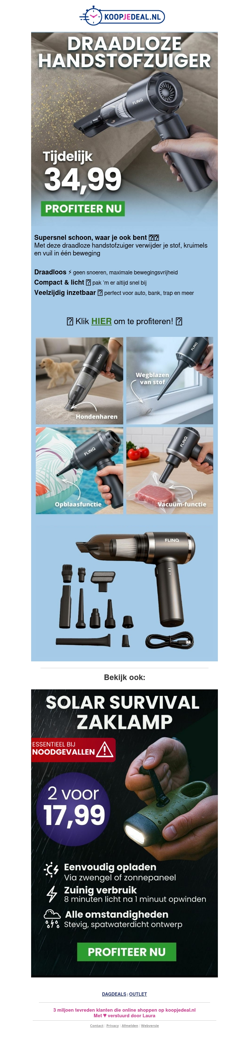 3-in-1 Draadloze Kruimeldief nu 34,99 ๐จ 3-in-1 Draadloze Kruimeldief nu 34,99 ๐จ