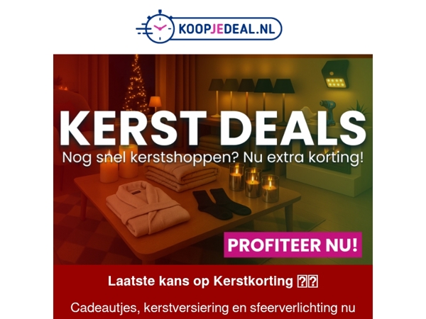 Nu of Nooit: Kerst Deals 🎁 -60%