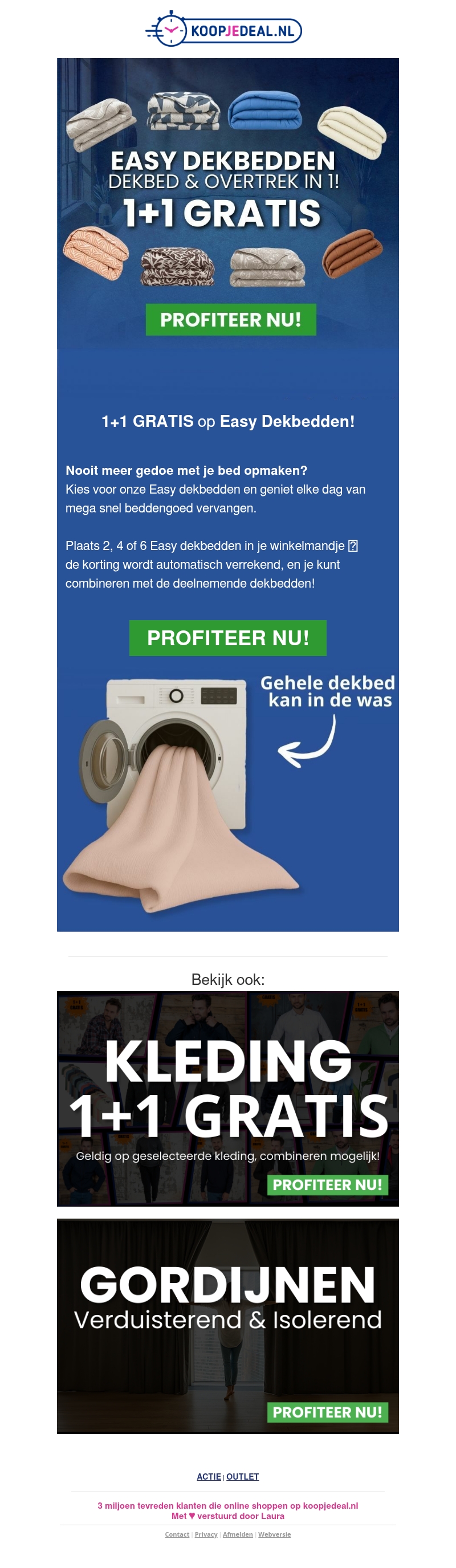 Easy Dekbedden: 1+1 GRATIS ๐ฅ Easy Dekbedden: 1+1 GRATIS ๐ฅ