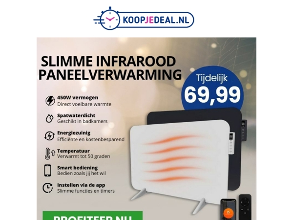 Infrarood Paneelverwarming NU 69,99 🌡️