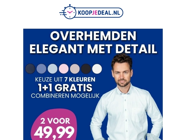 Overhemden nu 1+1 GRATIS 👔
